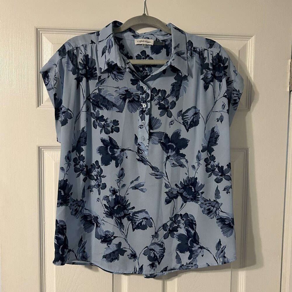 Women's, Calvin Klein, Short Sleeved, Blouse, Size Medium